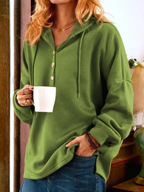Drune | Pullover mit Kapuze und Knöpfen