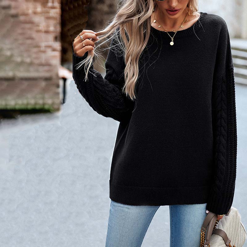 Drune | Pullover Aus Einfarbiger Strickware mit Schlichtem Design