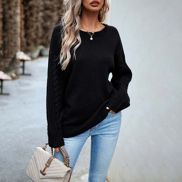 Drune | Pullover Aus Einfarbiger Strickware mit Schlichtem Design
