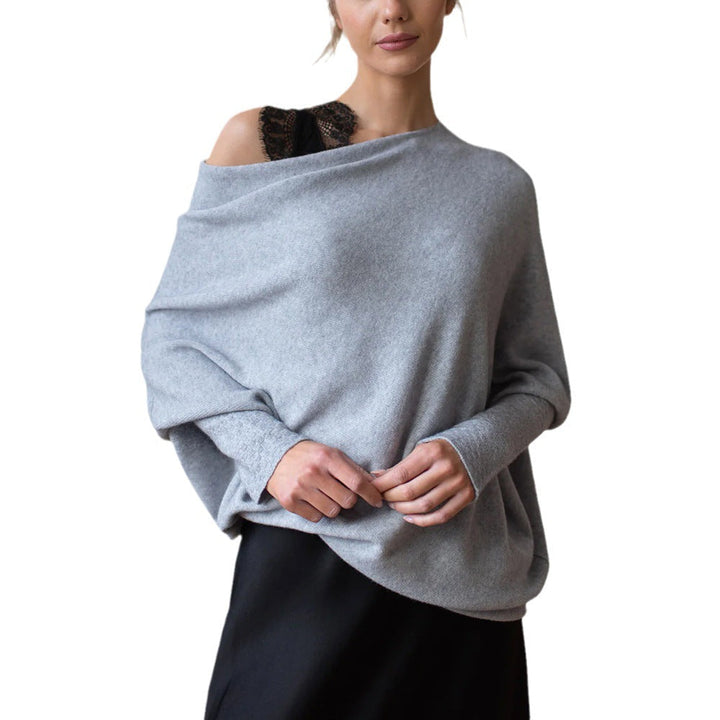 Drune | Cozy oversized knit sweater with a Carmen neckline