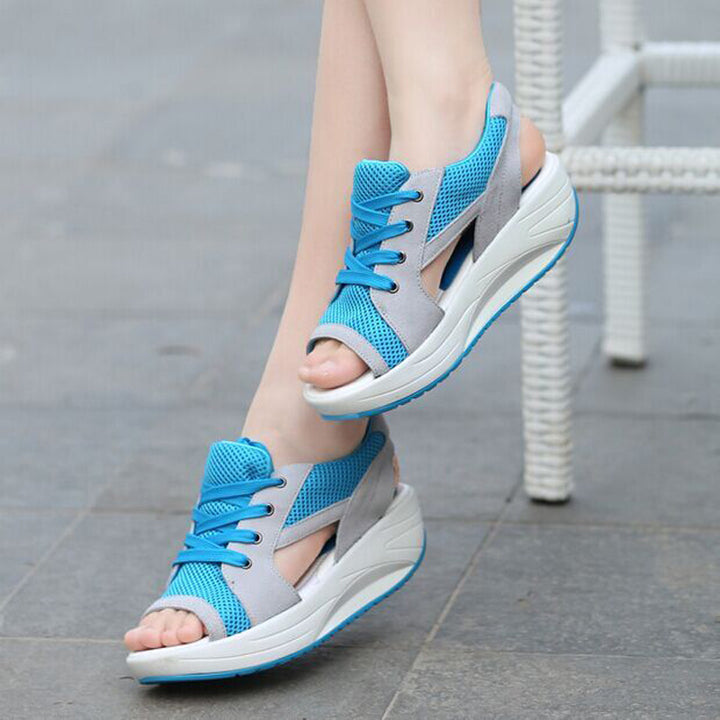 Drune - Orthopädische Muffin-Sandalen mit Ausschnitt und Schnürung