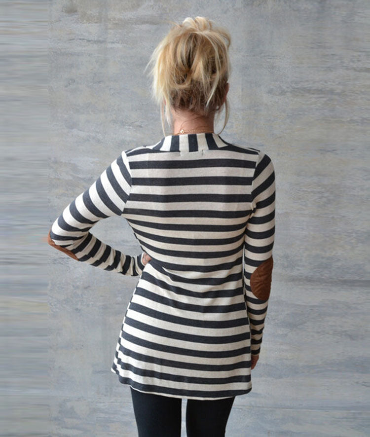 Damen Lässiger Strickcardigan mit Ellbogenpatches Drune