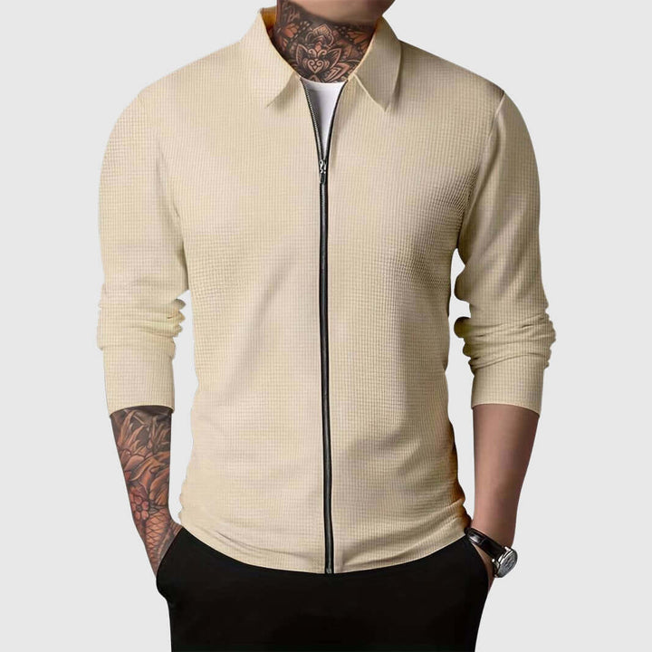 Drune | Herren Waffelstrick Zip-Up Jacke