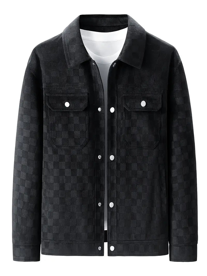 Drune | Karierte Wildlederjacke