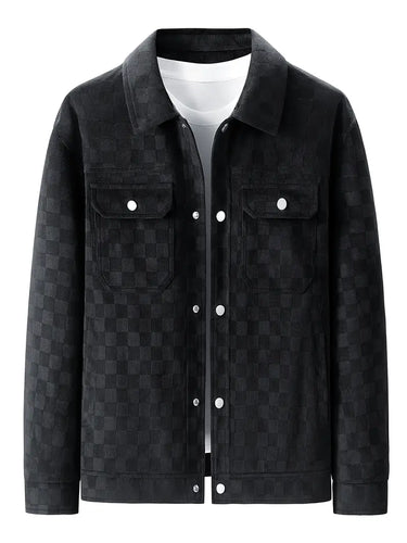 Drune | Karierte Wildlederjacke