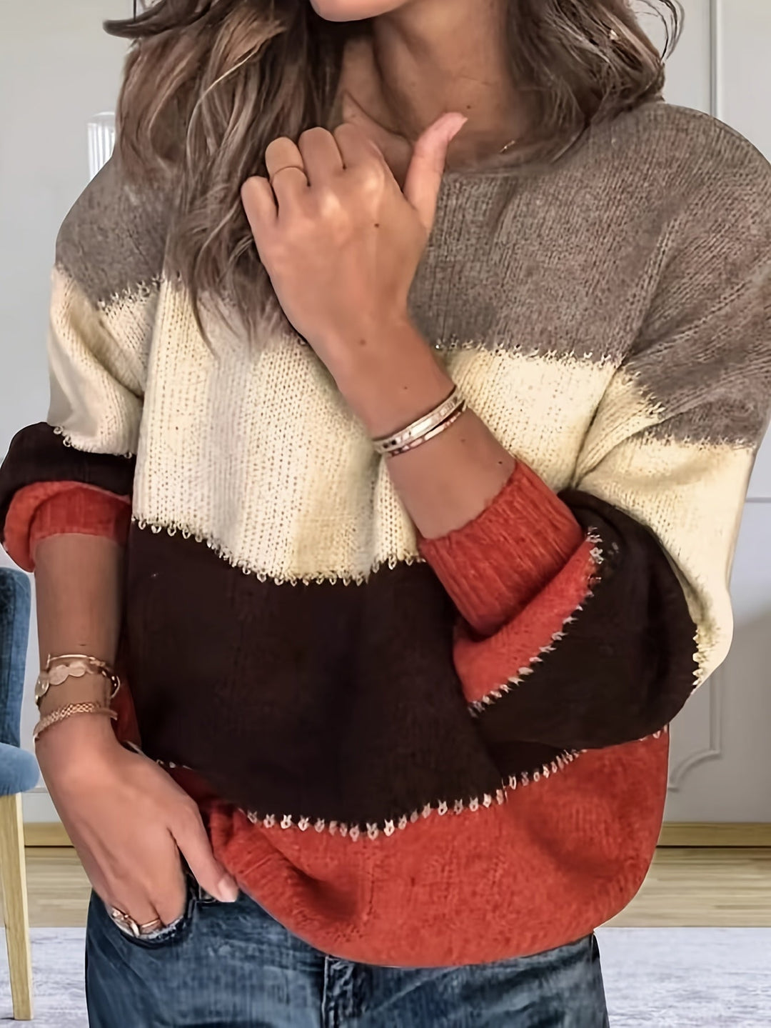 Drune | Farbblock Pullover