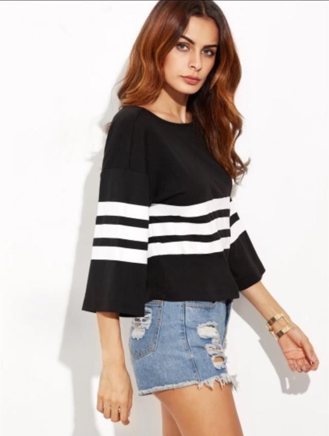 Damen Freizeitpullover mit modischem Streifenmuster Drune