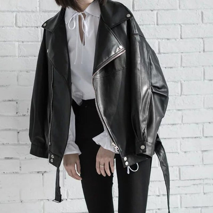 Drune | PU Lederjacke - Edgy Stil - Gürteldesign - Statement-Oberbekleidung
