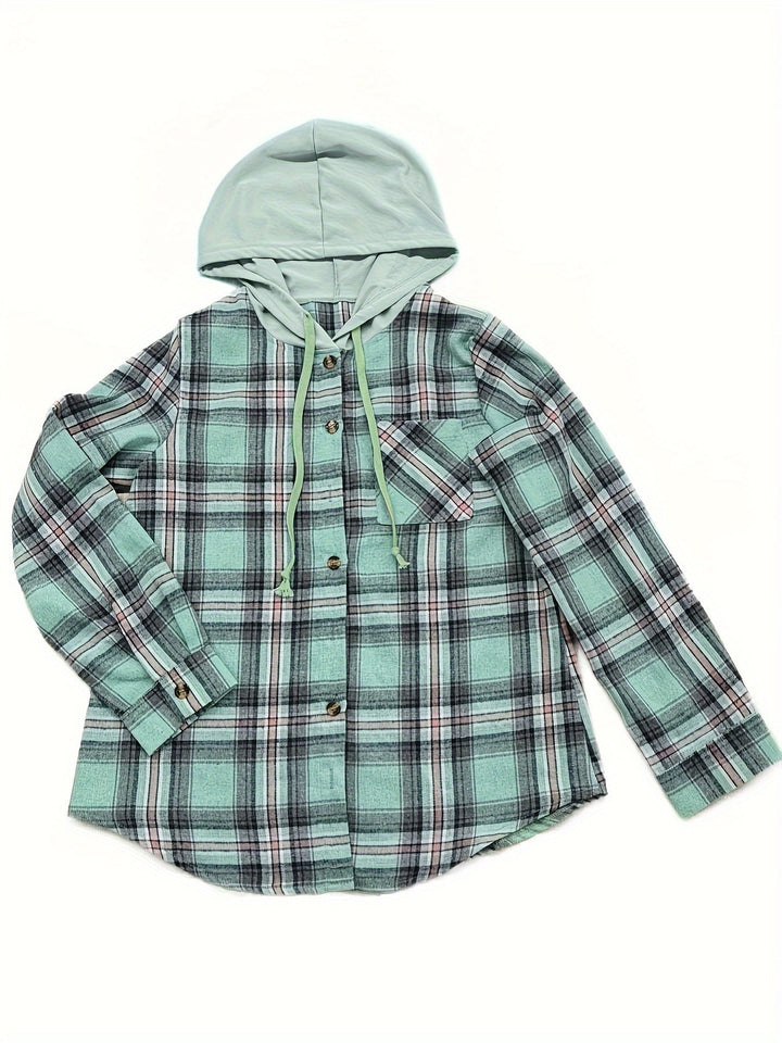 Drune | Karierte Jacke mit Kapuze Baumwolle und Polyester Leger und Komfortabel
