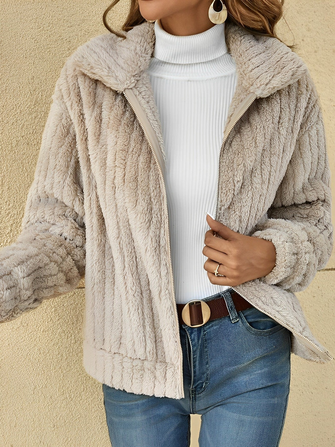 Drune | Kuscheliger Damen-Teddy-Mantel Lässig