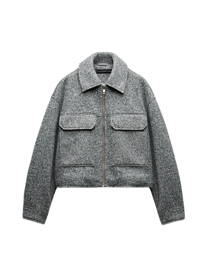 Drune | Stil Bouclé Graue Jacke