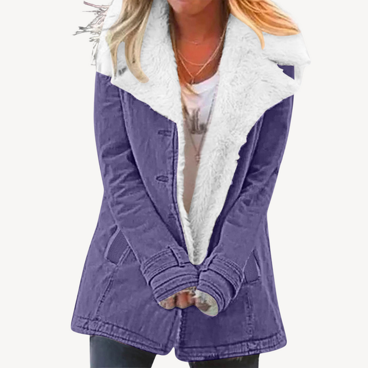 Drune | Damen Sherpa gefütterte Denimjacke