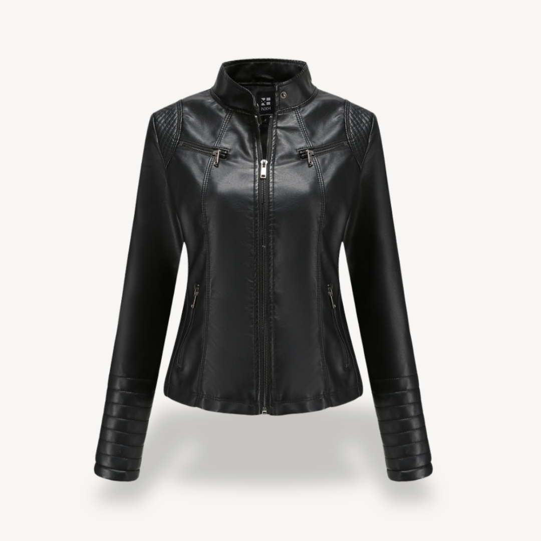 Drune | Klassische Biker Kunstlederjacke Damen