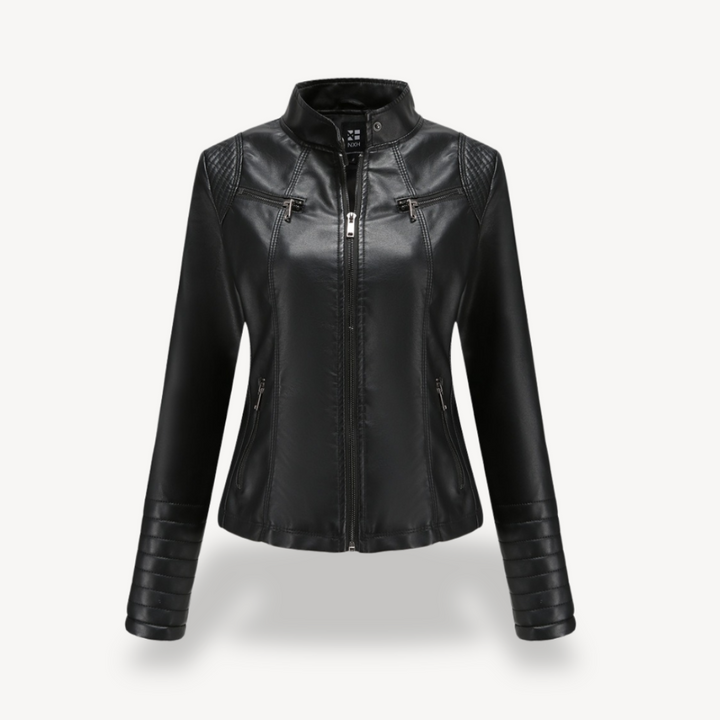 Drune | Klassische Biker Kunstlederjacke Damen