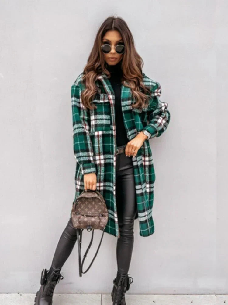 Drune | Lange Karierte Jacke