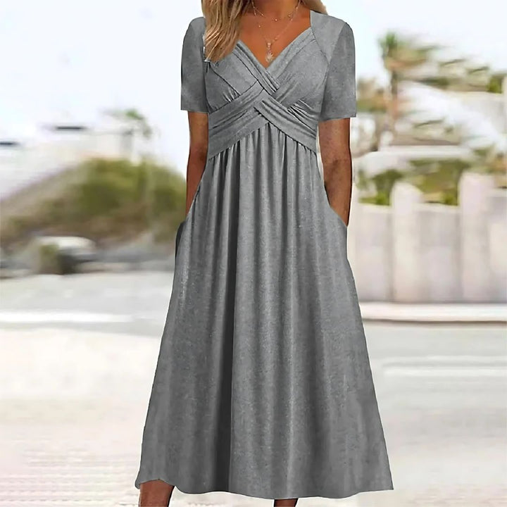 Drune | Elegantes Midikleid Mit V-ausschnitt