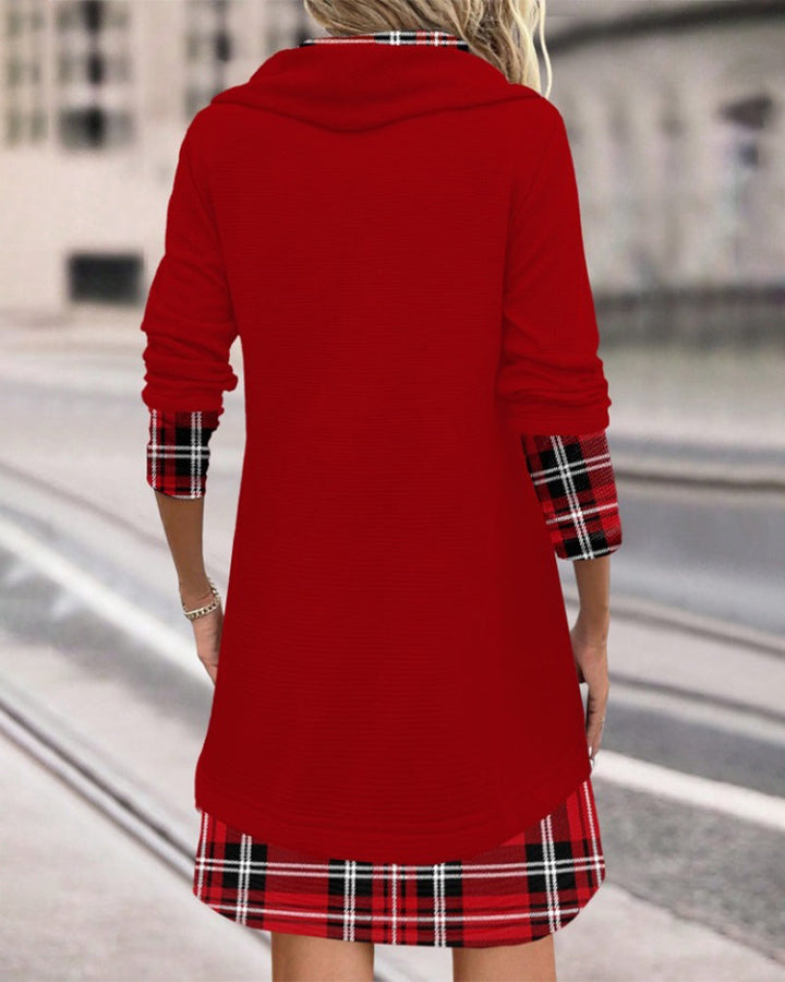 Drune | Klassischer Look Karierte Langarmkleid