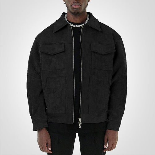 Drune | Kurze Wildlederjacke Mit Reißverschluss
