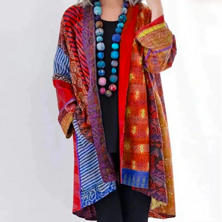 Drune | Boho Herbstjacke mit Buntmuster