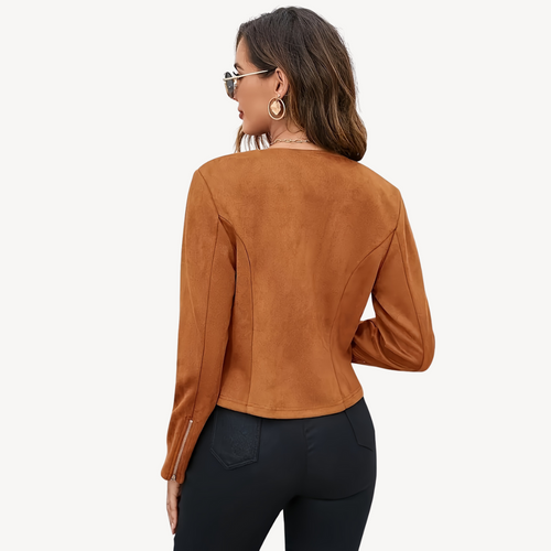 Drune | Damen Reißverschluss Wildlederjacke