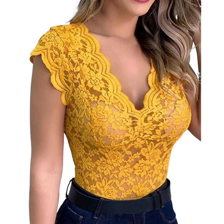Drune | Sexy Damen Top Elegantes Spitzen Top Raffinierte Details