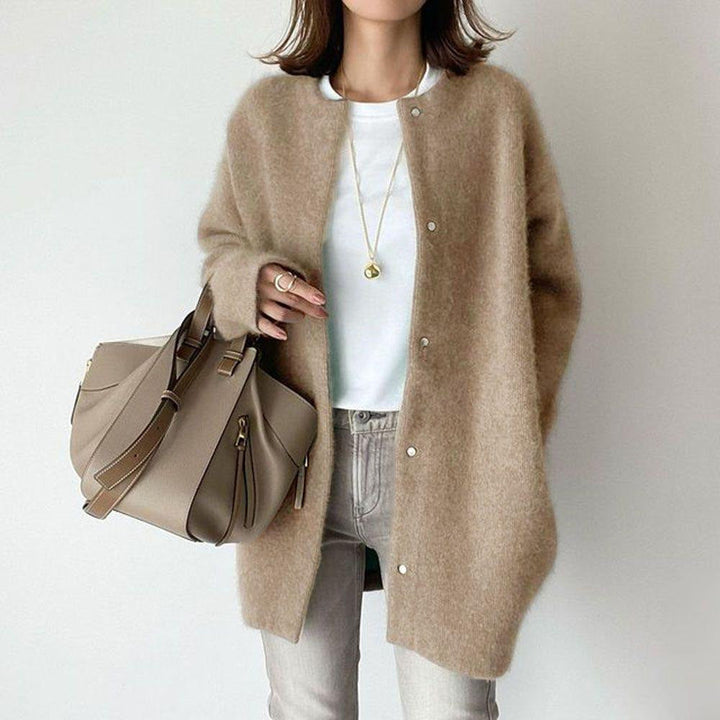 Drune | Minimalistischer Cardigan Kaschmir-mischung Einfach, Elegant