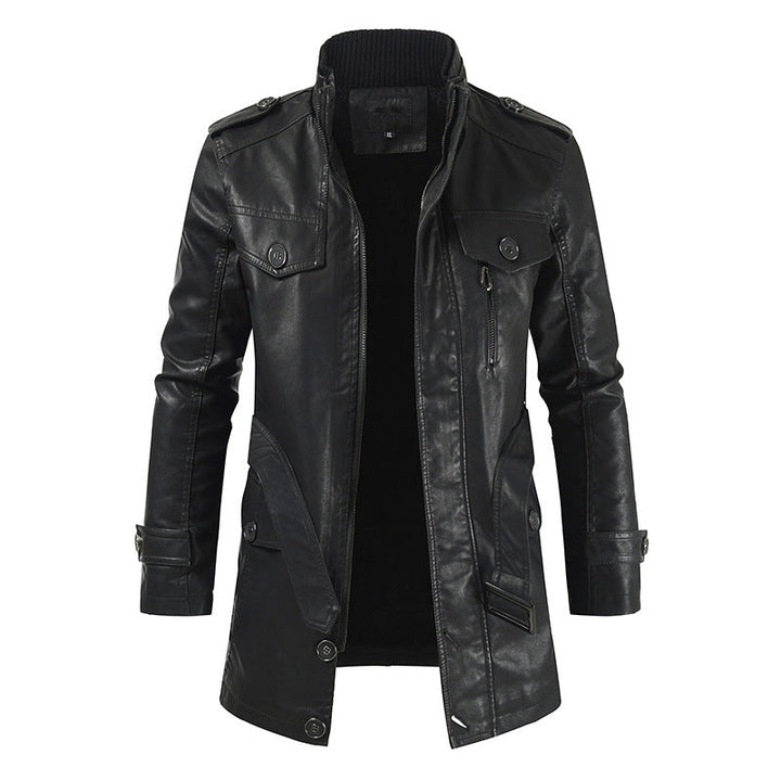 Drune | Retro Leder-Trenchcoat für Männer