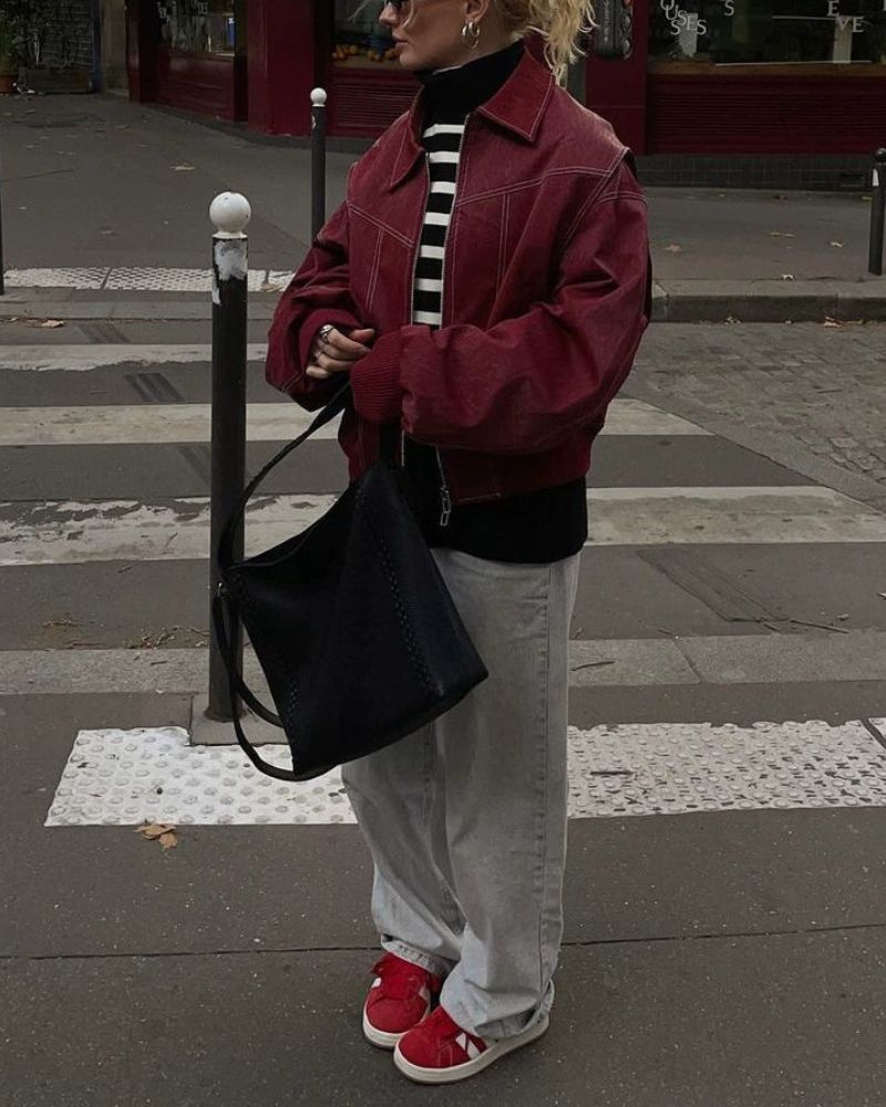 Drune | Übergroße Genähte Lederjacke
