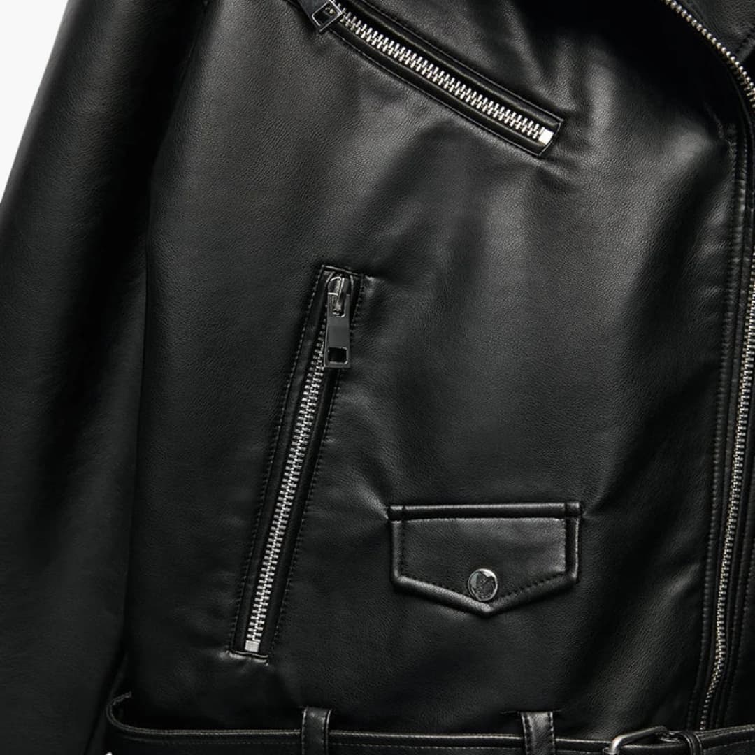 Drune | Trendy Bikerjacke aus Leder für Damen
