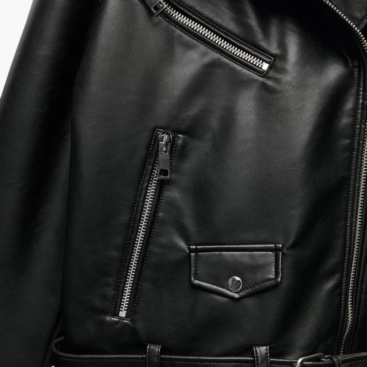 Drune | Trendy Bikerjacke aus Leder für Damen