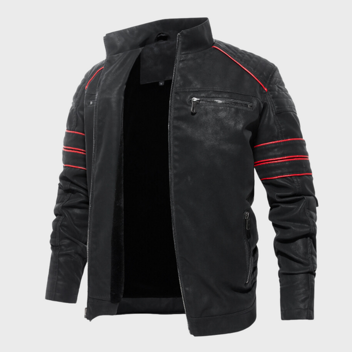 Drune | Herren Dick Gepolstertes Lederjacke