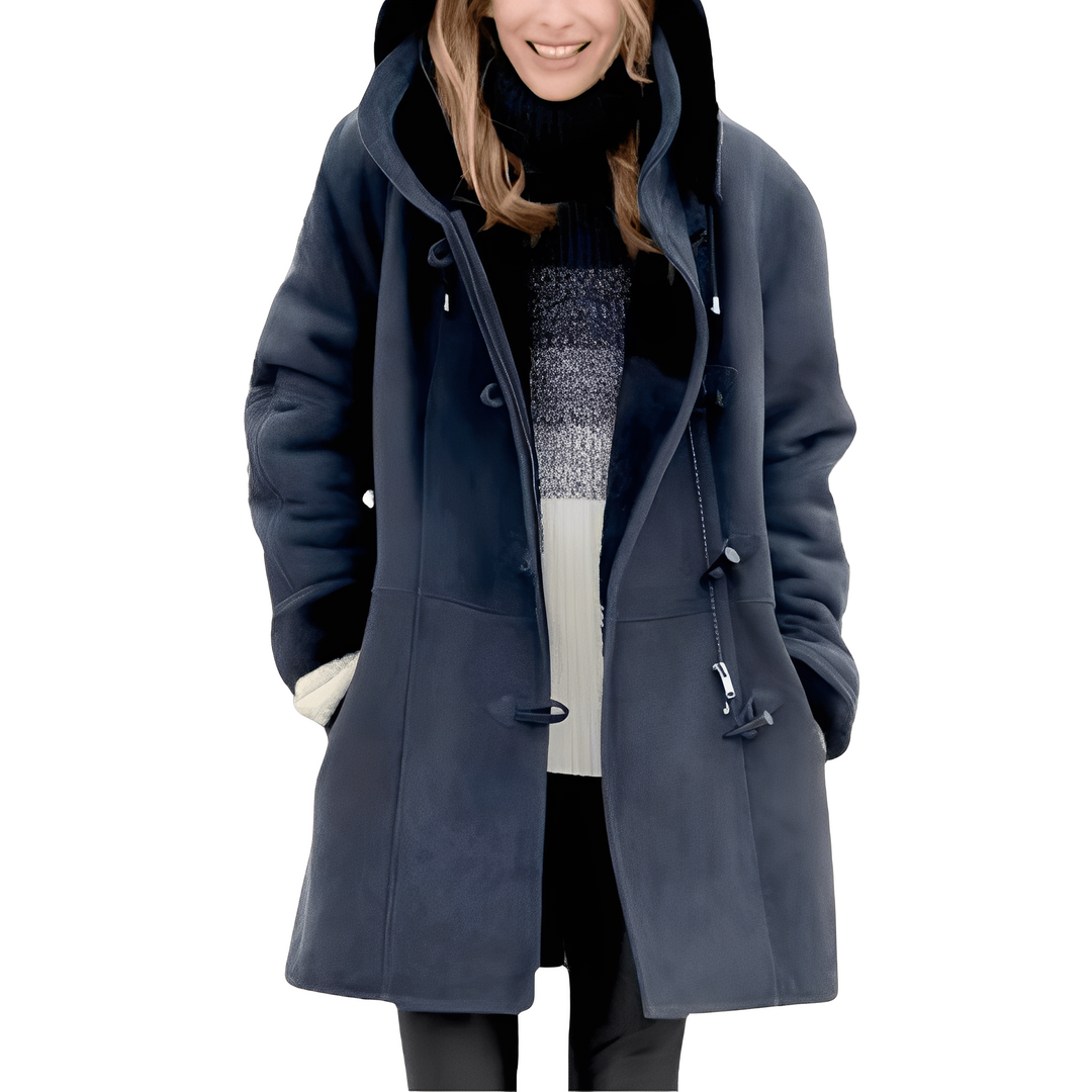 Drune | Lässiger Duffle-Mantel mit Kapuze für Frauen