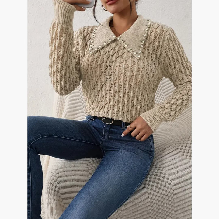 Drune | Eleganter Perlegepullover für Damen