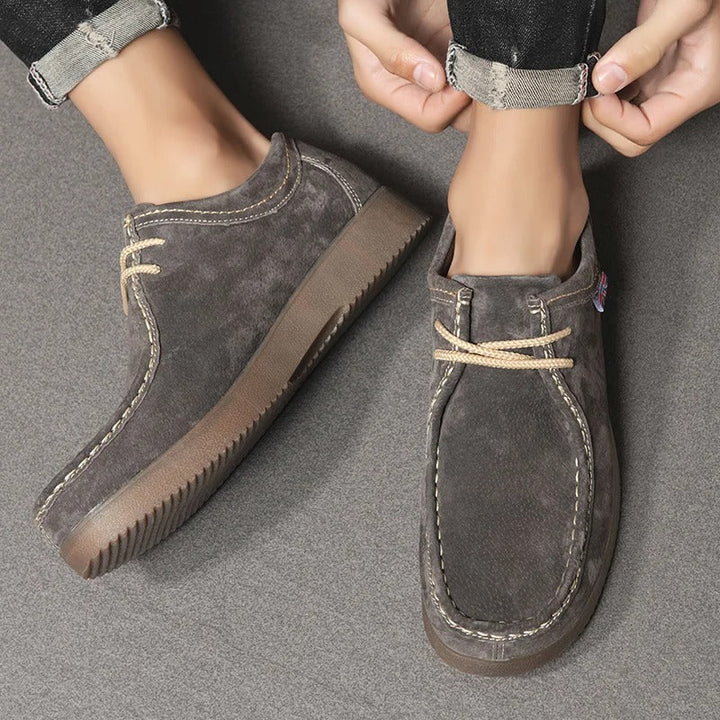 Drune | Schuhe Wildleder Robuste Gummisohle Bequeme Schnürung Lässiger Look