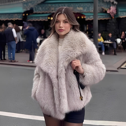 Drune | Eleganter Faux-Fur-Mantel für Frauen
