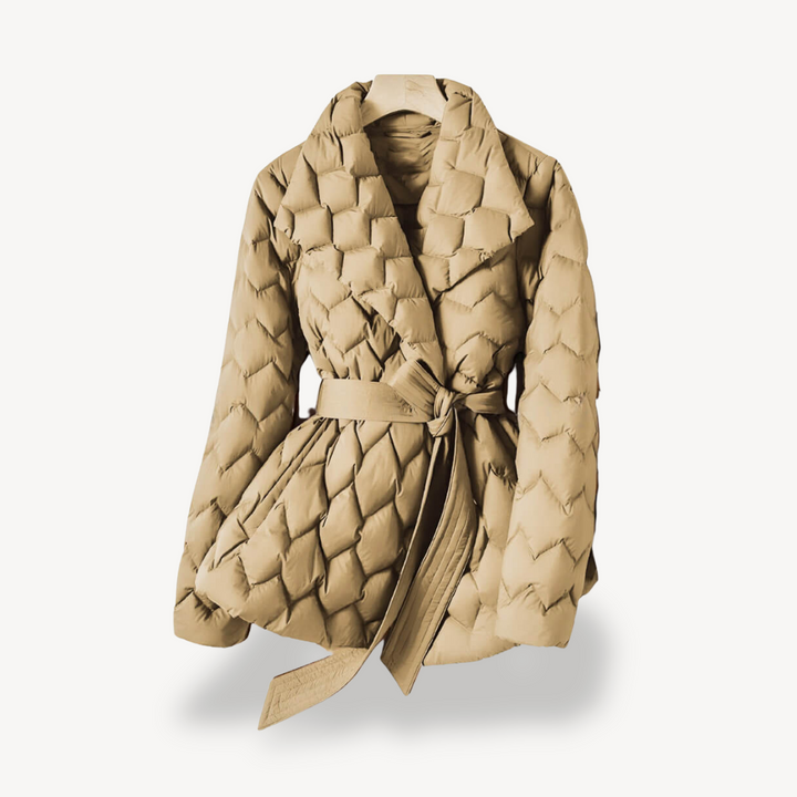 Drune | Damen Stepp-Pufferjacke mit Gürtel