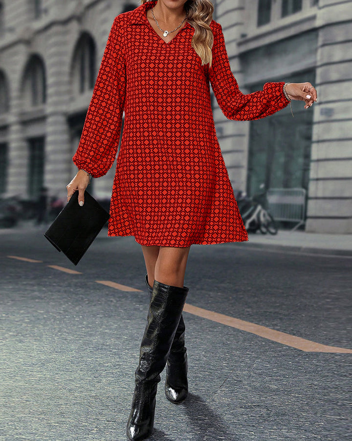 Drune | Bedrucktes Kleid mit Revers