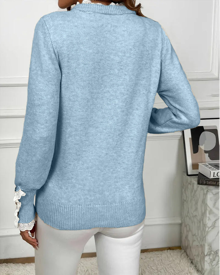 Drune | Pullover mit Spitzenbesatz