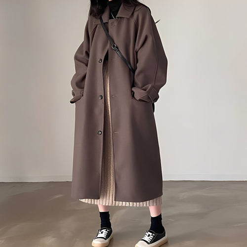 Drune | Klassischer einreihiger Wollmantel für Damen