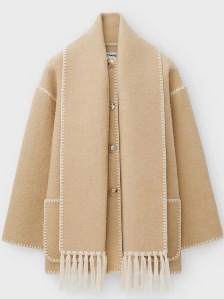 Drune | Lena Luxuriöse Herbstjacke Mit Schal