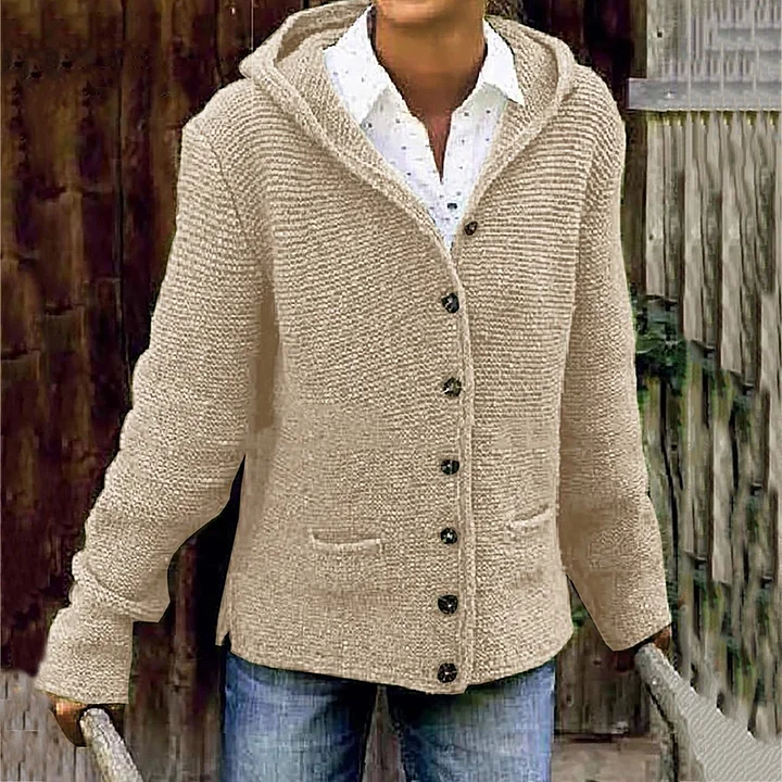 Drune | Vintage-Cardigan mit Gemütlicher Kapuze und Zwei Taschen