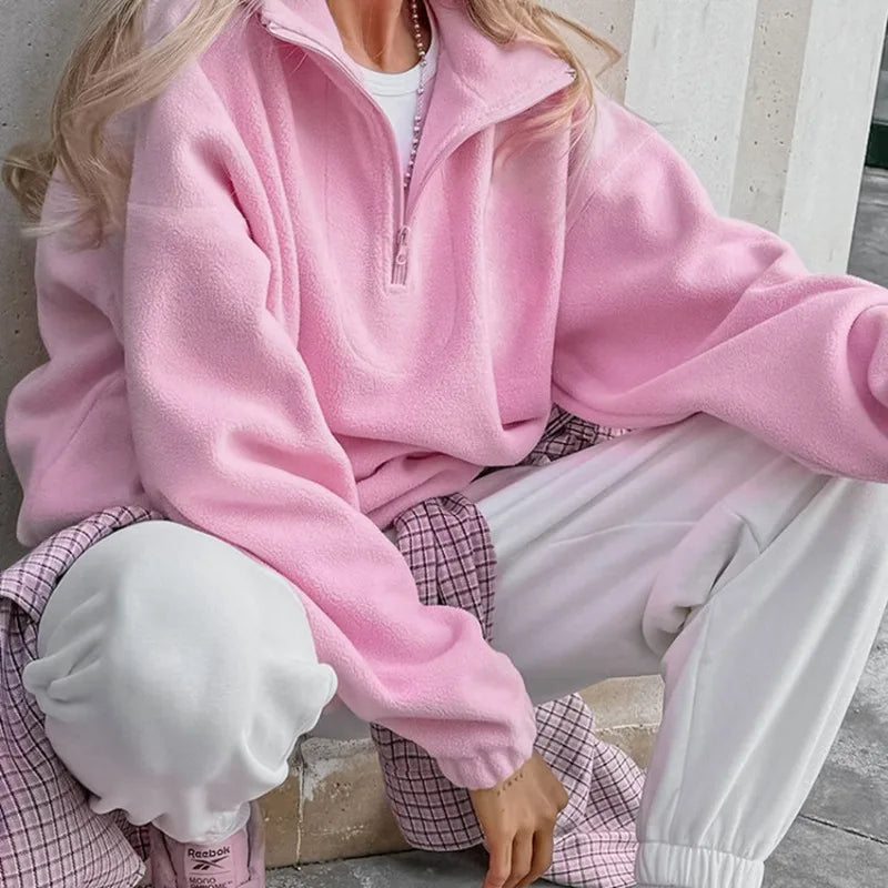 Drune | Kuscheliger Fleece-Pullover mit Reißverschluss