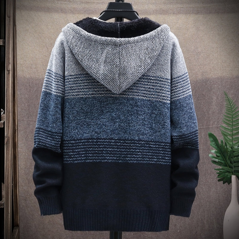 Drune | Strick Kapuzenpullover Reißverschluss Bequem Ribbed Bündchen Und Saum