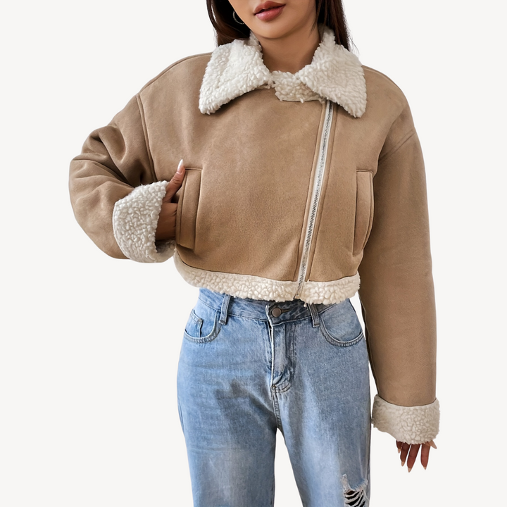 Drune | Damen Kunstfell Wildlederjacke