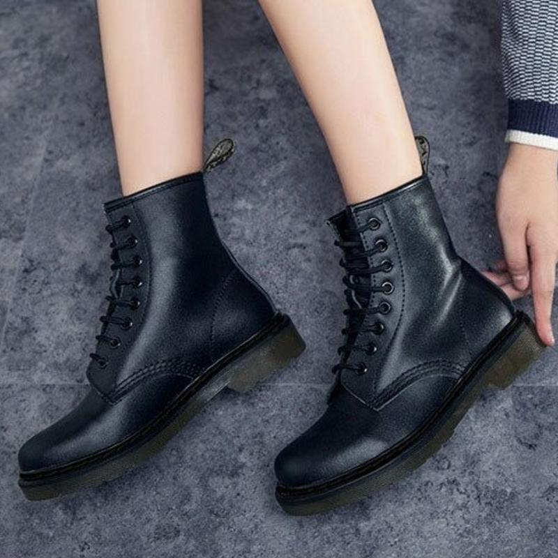 Drune | Kampfstiefel Leder Schnürung Knöchelhoch Robuste Gummisohle