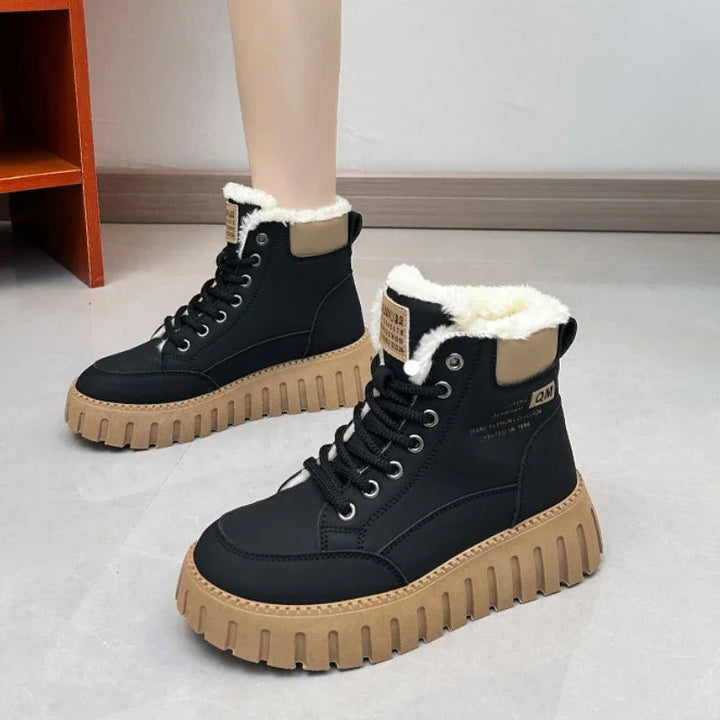 Drune | Damen High Top Dicksohlen Plus Fleece Martin Stiefel