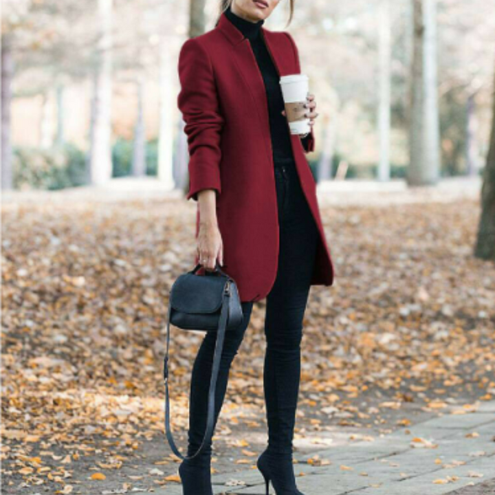 Drune | Damen Stehkragen Wintermantel mit zeitlosem Design