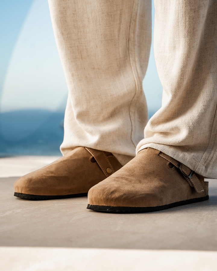 Drune | Bequemer Herren Clog Aus Wildleder Mit Ergonomischem Fußbett