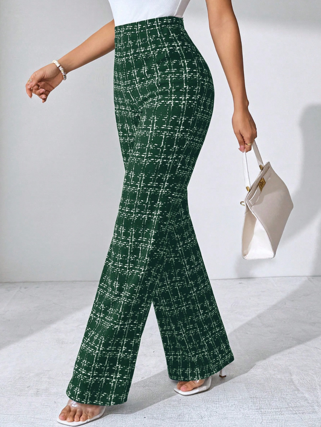 Drune | Tweed Plaid Glockenhose