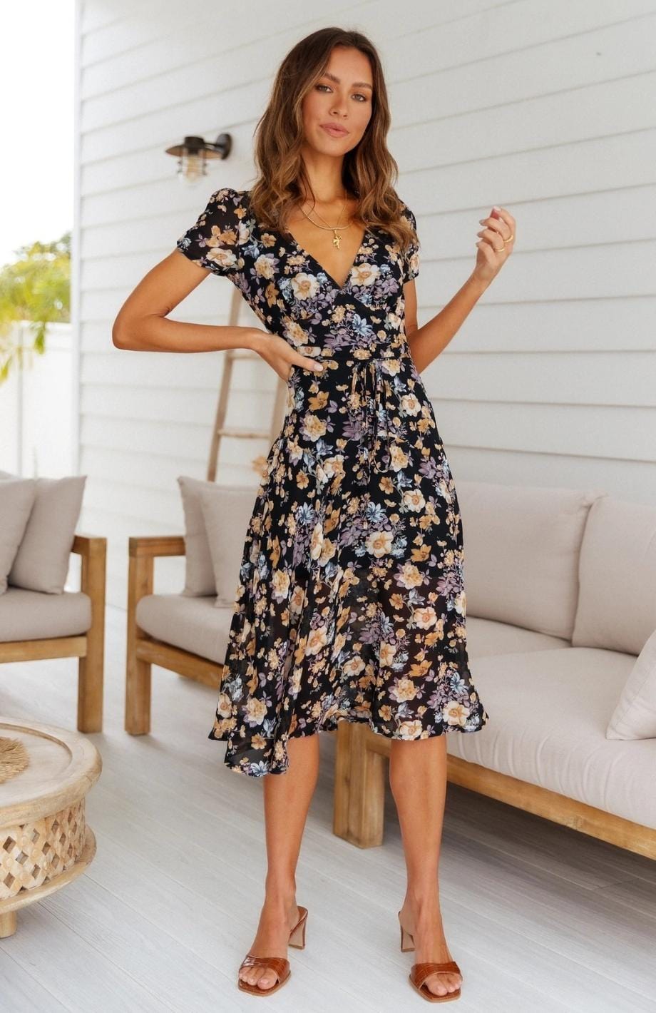 Drune | Kleid in Midi Länge, Ideal Für Frühling Und Den Täglichen Gebrauch